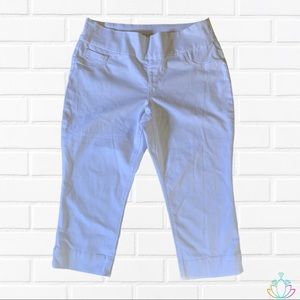 SOUND/STYLE White Stretch PullOn Capri Pant Large